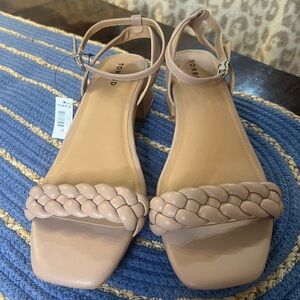 13WW Blush Braided Single Banded Block Heel - Torrid